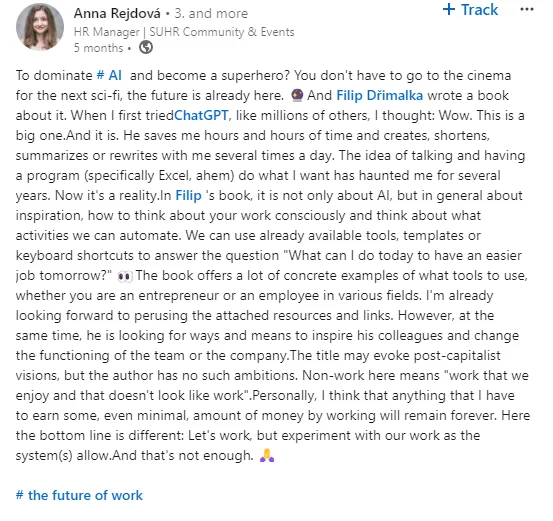 Отзив от читател в LinkedIn