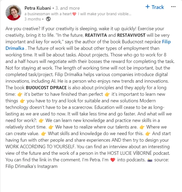 Отзив от читател в LinkedIn